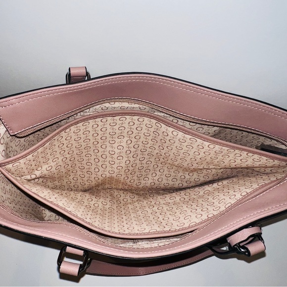 New Pink GUESS Purse Hand Bag Tote NWT Satchel Dusty Mauve Jaxon Travel - Picture 4 of 8